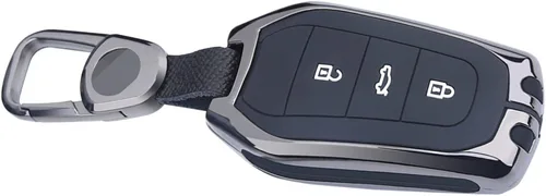 Vista 4 de ZZBYFDC Funda para llavero de coche inteligente de aleación de zinc, compatible con Peugeot 208 308 508 3008 5008 Citroen C4 Picasso DS3 DS4 DS5 DS6