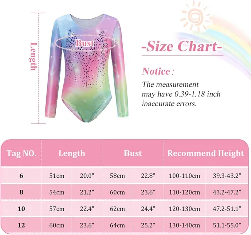 Vista 2 de Happy Cherry Leotardos de gimnasia para niñas, brillante, atlético, unitardo, ropa de baile