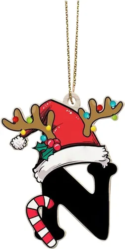 Vista 45 de Decoraciones de Navidad - Letras de adorno de la A a la Z para el árbol, adornos colgantes del alfabeto de Navidad de bricolaje (A)
