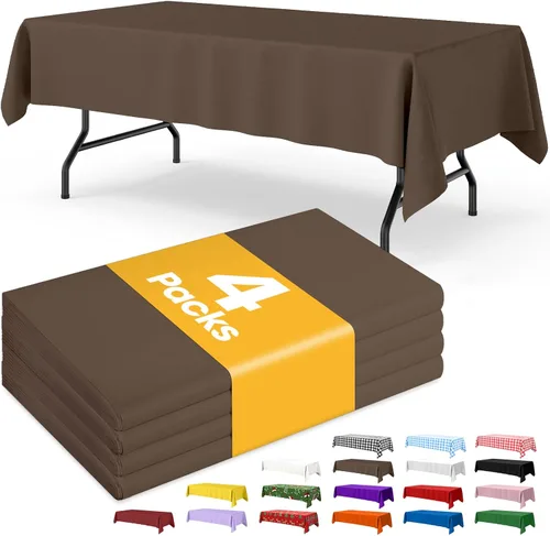 Vista 39 de Mantel de bandera estadounidense, paquete de 4 manteles patrióticos desechables de 54 x 108 pulgadas para mesas de 6 pies, decoraciones del 4