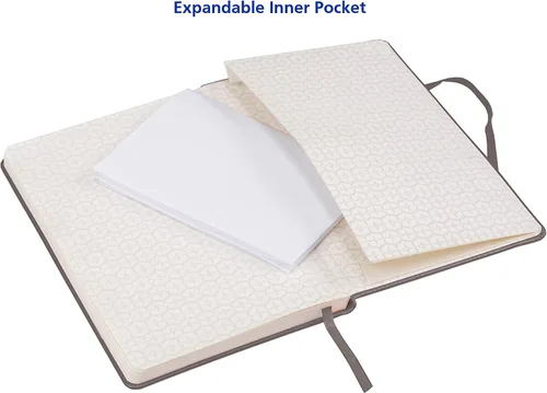 Vista 4 de SETTINI Diario con bolígrafo, cuaderno de tapa dura, diario rayado, cuaderno A5, diario de escritura con bolígrafo de lujo (brújula gris)