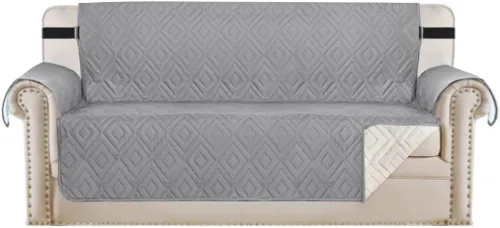 Vista 12 de H.VERSAILTEX Funda reversible para silla, protector de muebles antideslizante, resistente al agua, con correas elásticas de 2 pulgadas