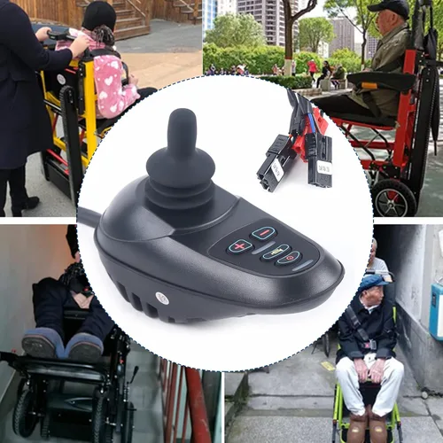 Vista 5 de YIYIBYUS Wheelchair LED Command Joystick, DC 24V Waterproof Electric Power Wheelchair Controller Part LED 6 Keys Joystick for Folding Electric