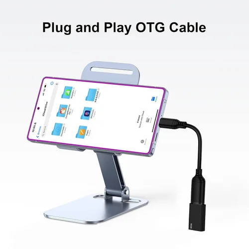 Vista 3 de Cable adaptador USB C a USB A para Samsung Galaxy S26 Ultra S26 S26+ 25 Ultra/FE 24+ S23 S22 S21 A07 A17 A16 A55 A35 A56, paquete de 2 cables OTG