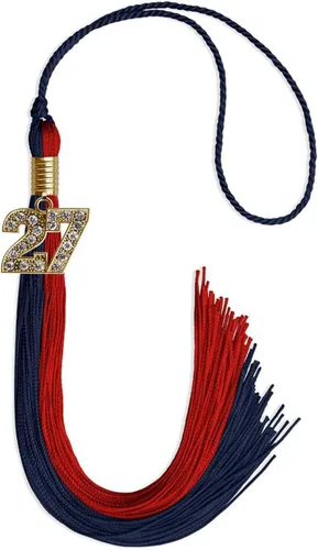 Vista 135 de Endea Graduation Borla de doble color con dije dorado (negro/oro brillante, 2022)