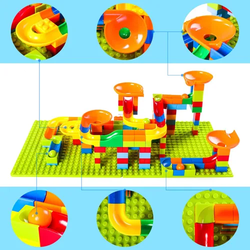 Vista 3 de Juego de 168 piezas de bloques de construcción clásicos de canicas, bloques de juguete STEM para niños, ensambla diferentes modelos de bloques