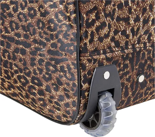 Vista 3 de Valija de viaje con ruedas, de 22 pulgadas, de Rockland, Pink Leopard), PRD322-PINKLEOPARD