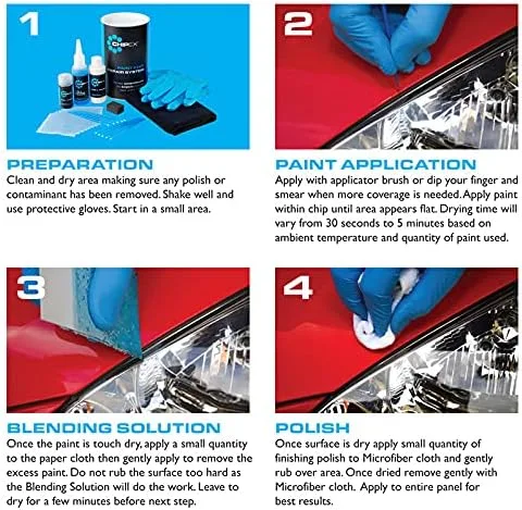 Vista 5 de Chipex Kit de pintura de retoque automotriz compatible con el código de color MERCEDES-BENZ 7769 - AMAZON DUNKELGRAU Reparación de arañazos