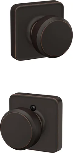 Vista 3 de SCHLAGE Pomo de bloqueo sin giro, latón antiguo (F170 ORB 609) (paquete de 2)