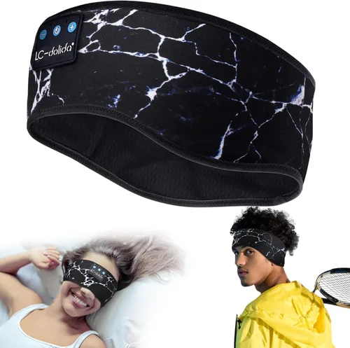 Vista 11 de LC-dolida Auriculares para dormir Bluetooth 5.4, con diadema inalámbrica, máscara de sueño para dormir, deportes, regalos, entrenamiento, correr