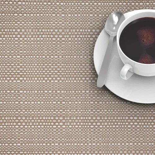 Vista 6 de Textura Diseño Tejido PVC Rectangular Aislamiento Térmico Texteline Camino de Mesa (Todo Negro)