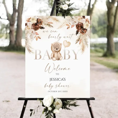Vista 8 de Letrero de bienvenida con texto en inglés «We Can Bearly Wait Baby Show» («We Can Bearly Wait Baby Show»)