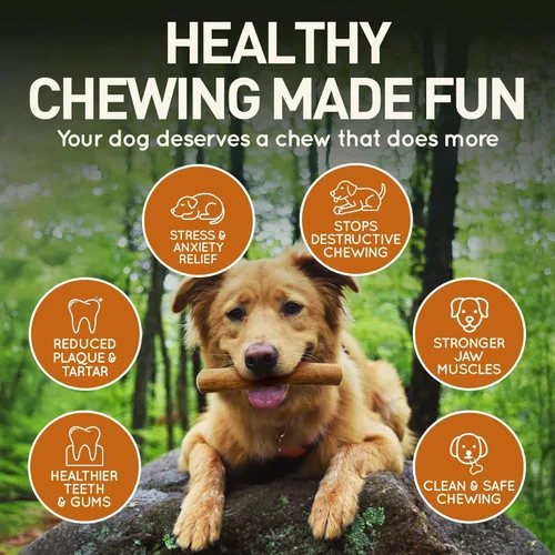 Vista 5 de Wildfang® Coffee Wood Masticable para Perros, Mediano - Juguetes Masticables Resistentes para Masticadores Agresivos, Juguetes de Dentición