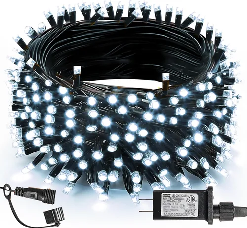 Vista 34 de TW SHINE - Luces de Navidad que cambian de color, 200 luces LED RGB de 66 pies, luces de Halloween para exteriores con control remoto, impermeables