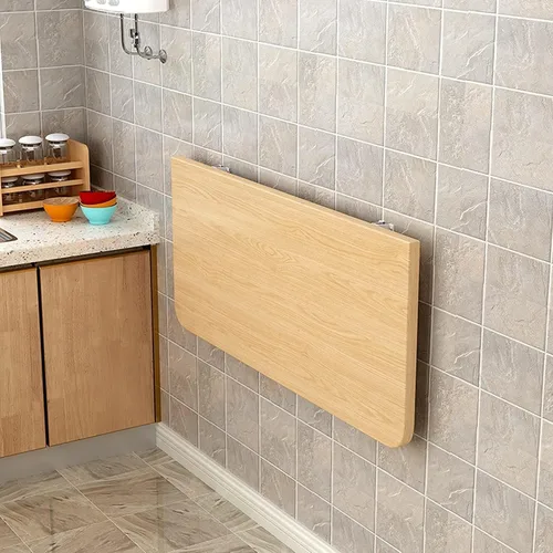 Vista 3 de Mesa de bar de desayuno, mesas plegables para montar en la pared, mesa de pared plegable para cocina, mesa de comedor con hojas de caída, mesa