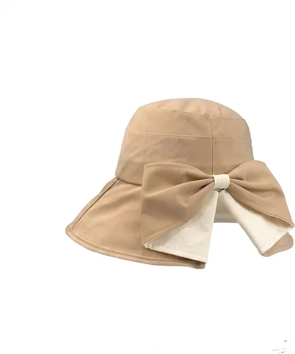 Vista 7 de Sombrero de sol de ala ancha para mujer, sombrero de pescador para exteriores con protección UV Beige