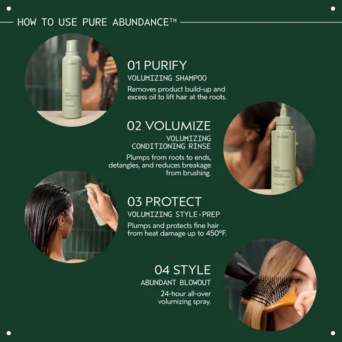 Vista 4 de Aveda Pure Abundance Volumizing Shampoo Shampoo For Fine Hair Removes Product Build-Up And Excess Oil 4X More Volume* Notes of Jasmine