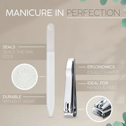 Vista 7 de Juego de manicura para mujeres y hombres – Kit de aseo profesional de 12 piezas con herramientas de primera calidad, funda de cuero genuino y lima