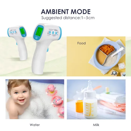 Vista 4 de Termómetro para bebés y fiebre, sin contacto instantáneo, termómetro digital infrarrojo con alarma de fiebre, termómetro sin contacto para niños