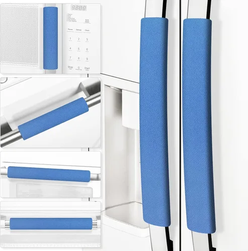 Vista 9 de Juego de 6 fundas para manijas de puerta de refrigerador, recortables, lavables, fundas para manijas de electrodomésticos, protector de manija