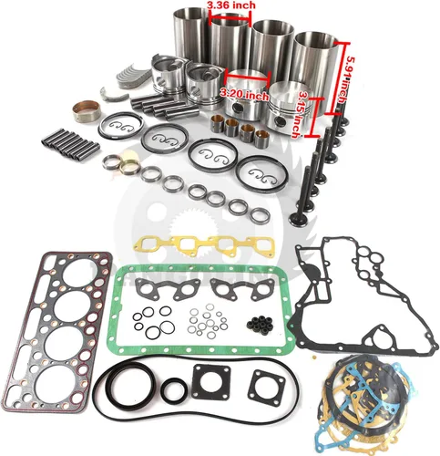 Vista 7 de PANGOLIN V1702 V1702B Kit de reconstrucción del motor para Kubota Junta de revestimiento de pistón Bobcat 743 733 pieza de repuesto