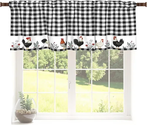 Vista 60 de Cenefa de estrella del oeste de Texas para ventana, rústica, granja, granero, cocina, cenefa de ventana rural vintage con bolsillo para barra