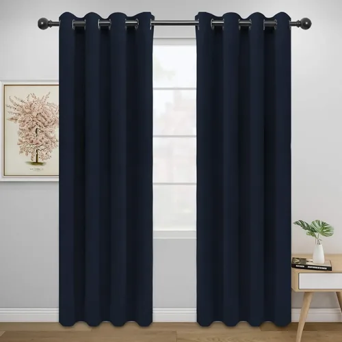 Vista 154 de Easy-Going - Cortinas opacas para dormitorio, aislamiento térmico sólido con ojales, cortinas de ventana para reducción de ruido, cortinas