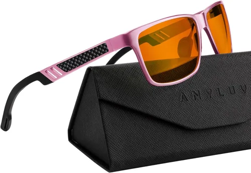 Vista 23 de ANYLUV Blue Light Blocking Glasses Men Computer Gaming Glasses Lightweight Al-Mg Metal Anti Eyestrain Eye Protection