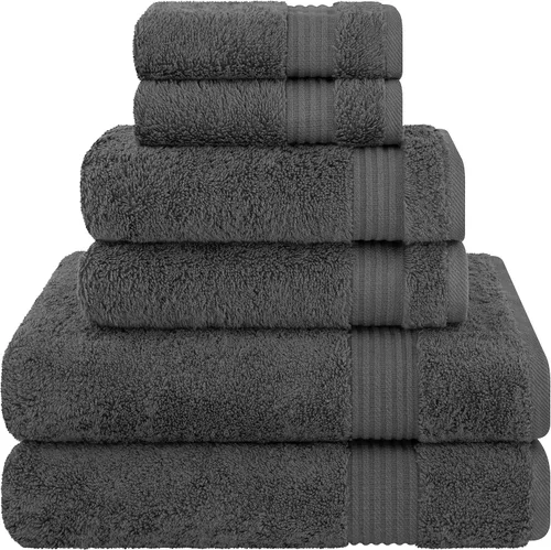 Vista 21 de Cotton Paradise Juego de 2 toallas turcas de 100 % algodón, suaves, absorbentes, de secado rápido, juego de 2 toallas de baño de 35 x 70 pulgadas