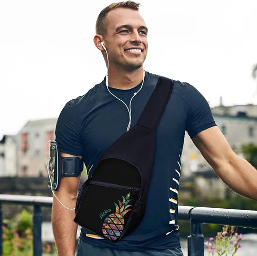 Vista 5 de Aloha - Mochila pequeña con estampado de piña para hombres y mujeres
