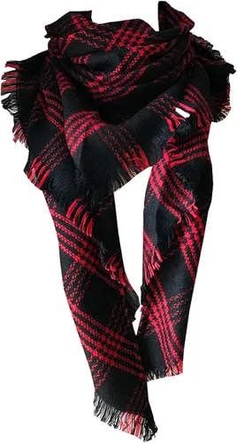 Vista 110 de Wander Agio - Bufanda envolvente con diseño a cuadros o triangular para mujer, cálida y larga, de punto, sensación de cachemira, chal