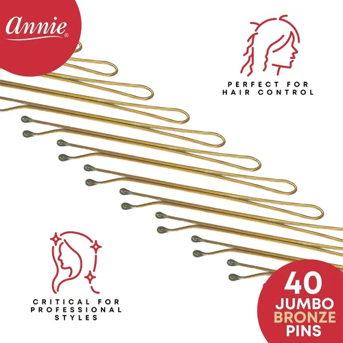 Vista 2 de Annie Juego de rodillos de 2 3/4 pulgadas, pinzas de metal para el cabello, 40 unidades (bronce)