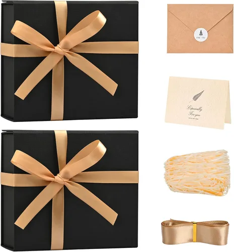 Vista 71 de LIFELUM Square Gift Box with Magnetic Lid, Card, Sticker, Ribbon, Shredded Paper Filler for Business, Wedding, Birthdays