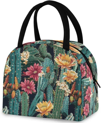 Vista 22 de Bolsa de almuerzo reutilizable para mujer africana con bolsillo frontal con cierre de cremallera aislada, bolsa térmica para el trabajo, picnic