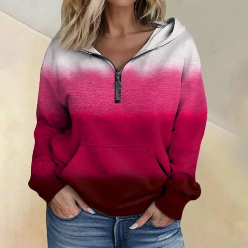 Vista 4 de Zxrwany Sudaderas con capucha para mujer, sudadera de manga larga de gran tamaño con bolsillo
