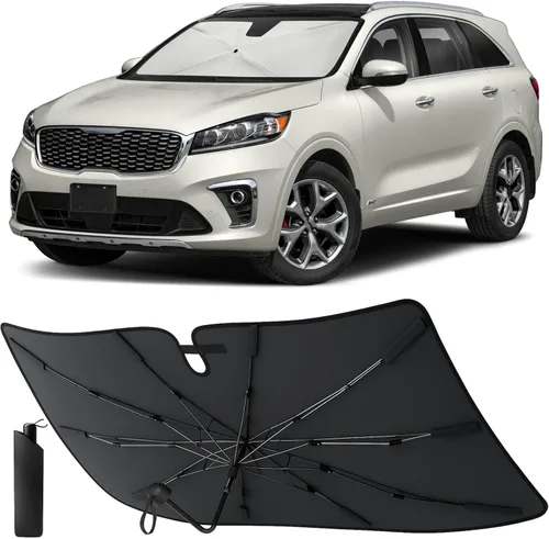 Vista 26 de EcoNour Parasol plegable para parabrisas de Mazda 3 2014-2016 2017 2018, parasol para ventana delantera de automóvil, protección UV, bloqueador