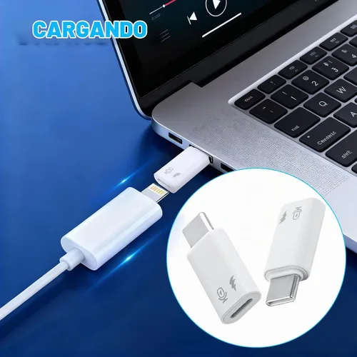 Vista 6 de 2pcs 8-Pin hembra a USB-C macho adaptador para iPhone 15/16