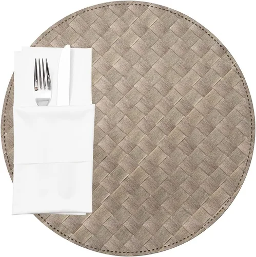 Vista 17 de Restaurantware Juego de 6 manteles individuales rectangulares para mesa de comedor de 16 x 12 pulgadas, a rayas, fáciles de limpiar, de plástico Con