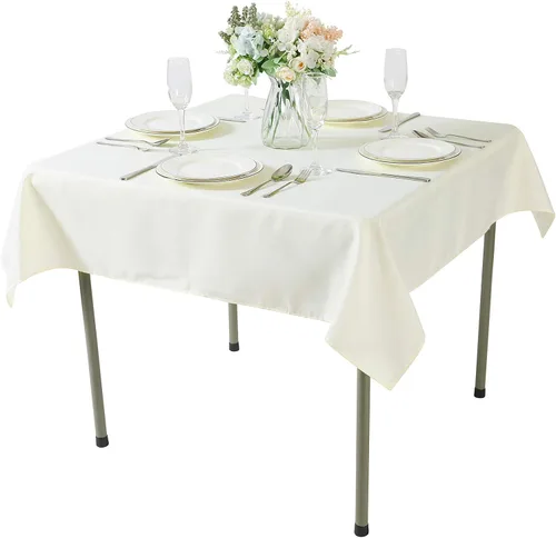 Vista 32 de Mantel rectangular de tela de poliéster lavable de 60 x 120 pulgadas, para decoración de bodas, fiestas, comedores, banquetes