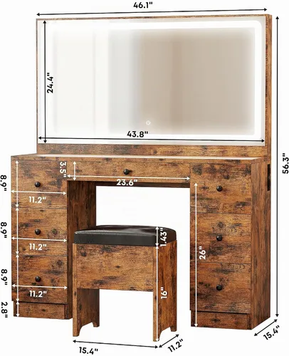 Vista 2 de Escritorio IRONCK con estación de carga para dormitorio y vestidor