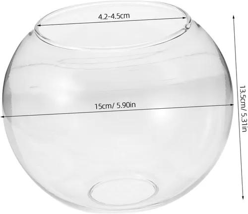 Vista 2 de IMIKEYA Pantalla de lámpara de cristal transparente con forma de globo E27, doble cuello abierto, pantalla de repuesto para lámpara de bombilla
