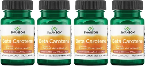Vista 8 de Swanson Betacaroteno Vitamina A 25,000 UI Suplemento para la salud de los ojos y la piel para adultos que buscan la visión y el apoyo inmunológico