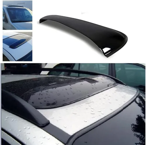 Vista 2 de Deflector de Viento Original de 34 pulgadas, Ajuste Universal, Protector contra Lluvia y Nieve para Techo Solar, 1 pieza con Cinta Adhesiva, Tinte