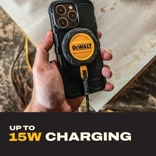 Vista 3 de DEWALT Soporte magnético para teléfono para kit de automóvil, cargador inalámbrico resistente, soporte de ventilación, montaje en tablero, soportes