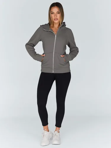 Vista 24 de Trendy Queen Sudaderas con capucha y cremallera para mujer, chaquetas de vellón, talla extragrande, moda de otoño e invierno