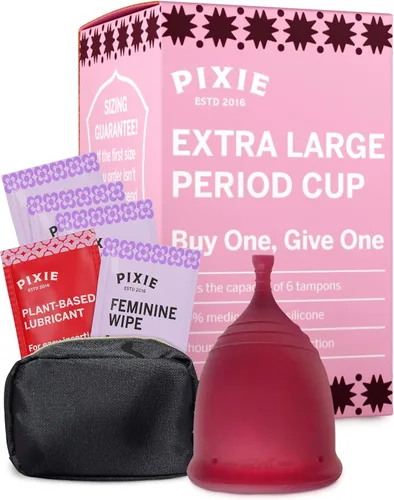 Vista 14 de Copa menstrual de Pixie - Sin metales ni toxinas - Clasificada como la más suave y reutilizable - Uso de 12 horas - 100% de silicona de grado médico