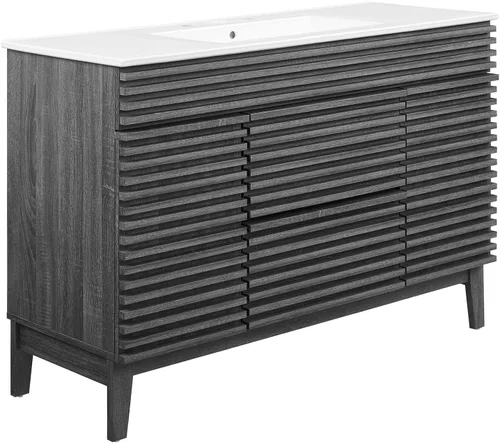 Vista 73 de Modway Render 23.5" tocador de baño en nogal (lavabo no incluido)