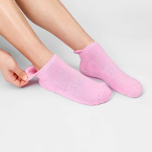 Vista 7 de Calcetines de agarre para mujer, pilates, yoga, calcetines de hospital antideslizantes con pinzas para mujer, calcetines adhesivos con cojín