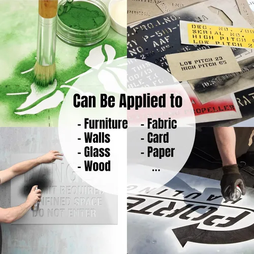 Vista 6 de Plantillas personalizadas para pintura en aerosol, personalizadas con logotipo/texto, plantillas de letras multiusos para madera, papel, tela