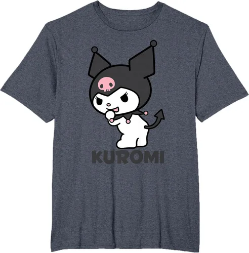 Vista 44 de Sanrio Kuromi - Camiseta con logotipo en la parte trasera Gris Oscuro
